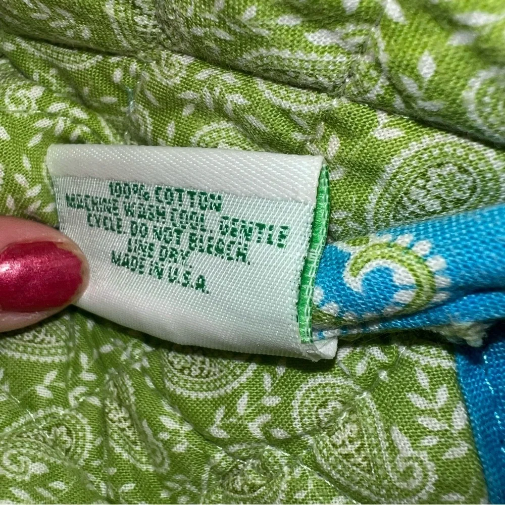 Vintage VERA BRADLEY Bermuda Blue 2005 Baby Bag Green Paisley Changing Pad Y2K